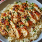 Chicken Scampi with Garlic Parmesan Rice