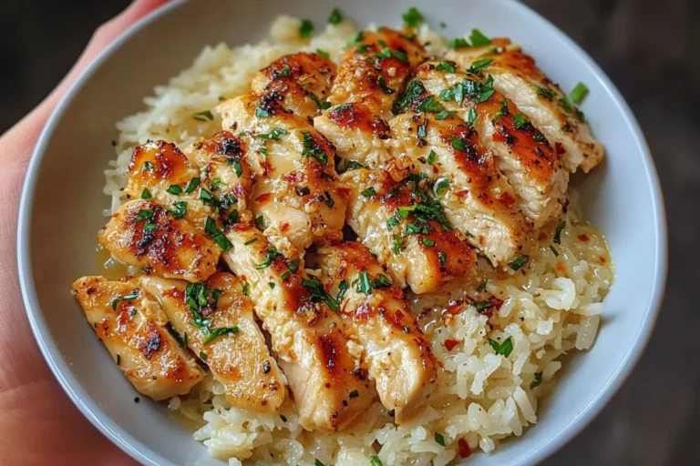 Chicken Scampi with Garlic Parmesan Rice