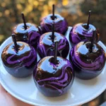 Black Poison Swirl Candy Apples