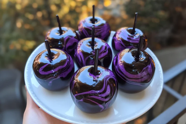 Black Poison Swirl Candy Apples