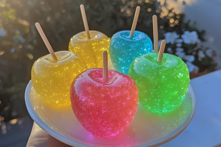 Glow in the Dark Jolly Rancher Candy Apples