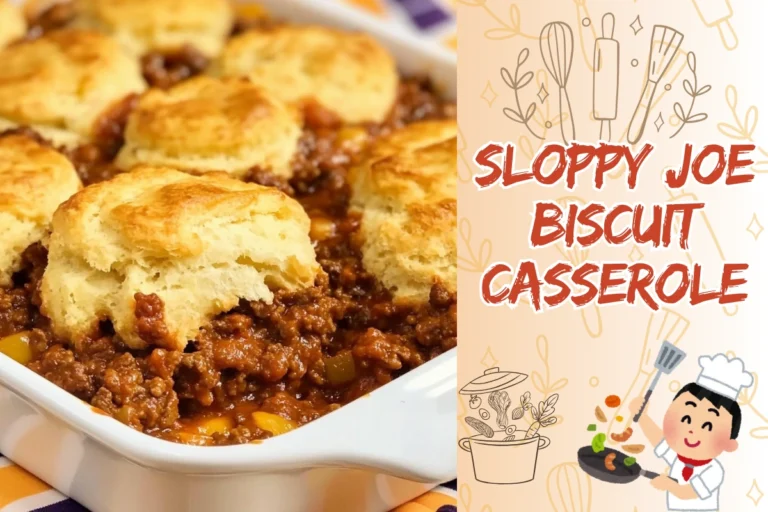 Sloppy Joe casserole Biscuit casserole recipe Easy casserole recipe Comfort food casserole Family-friendly dinner Ground beef casserole Savory biscuit bake Quick dinner casserole Biscuits and sloppy joe