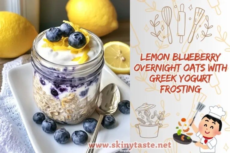 Lemon Blueberry Overnight Oats with Greek Yogurt Frosting