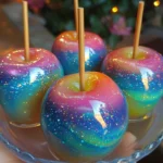 Neon Galaxy Candy Apples