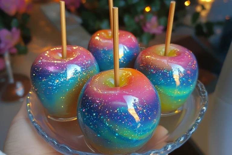 Neon Galaxy Candy Apples