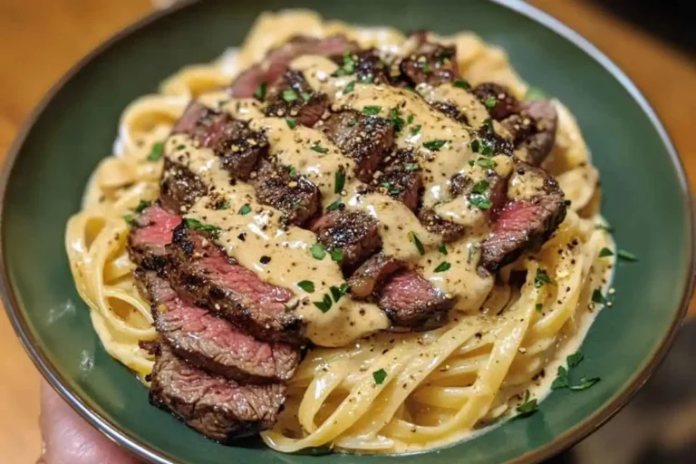 Spicy Cajun Steak with Creamy Alfredo Pasta
