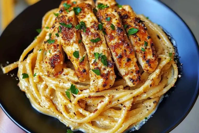 Savory Cajun Chicken over Creamy Parmesan Linguine