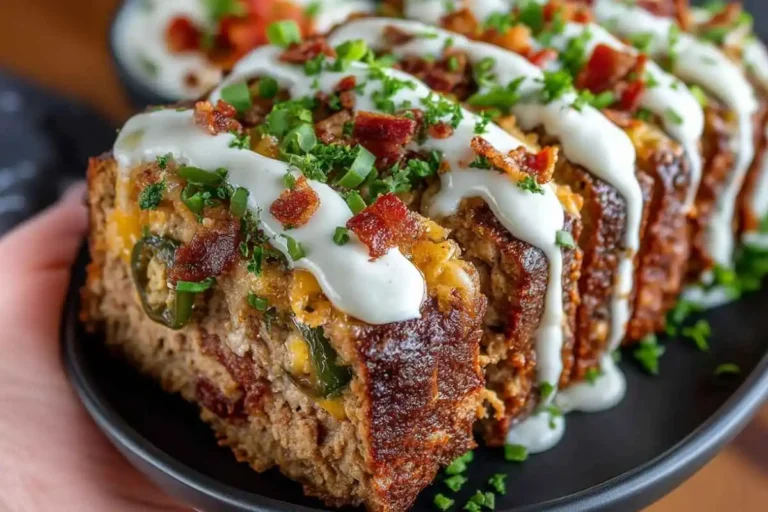 Smoky Jalapeño Popper Meatloaf with Creamy Ranch Drizzle