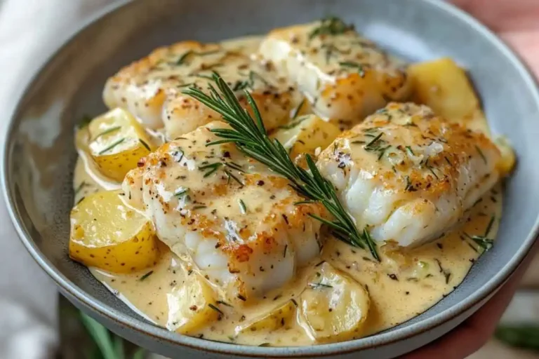 Cod & Potatoes in Rosemary Cream Sauce