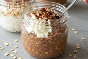 Cottage Cheese Chocolate Overnight Oats