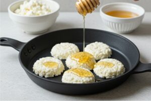 Cottage Cheese Protein Pancakes with Honey Drizzle