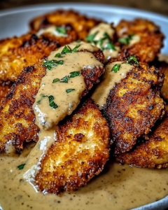 Crispy Parmesan Chicken with Rich Garlic Sauce