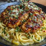 Lemon Garlic Butter Chicken with Creamy Parmesan Linguine