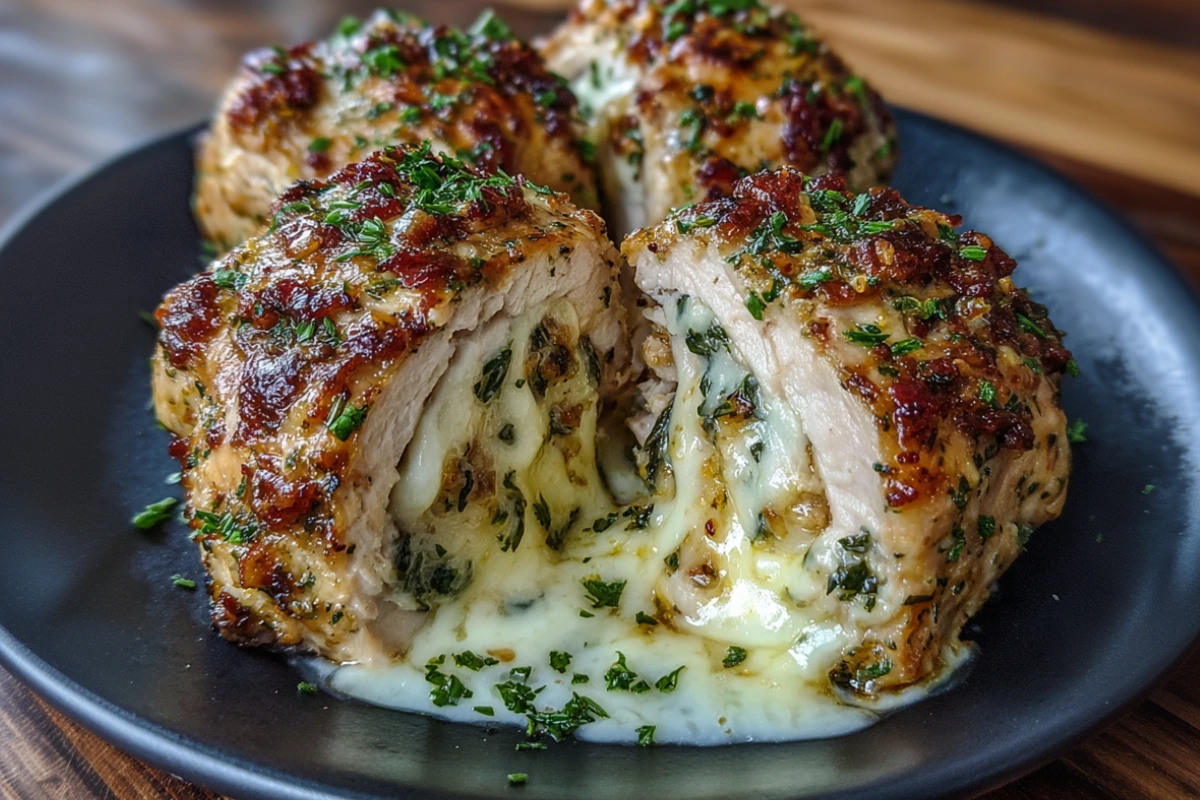 Melted Mozzarella Ranch Chicken Bombs
