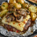Mushroom and Swiss Burger Foil Packets