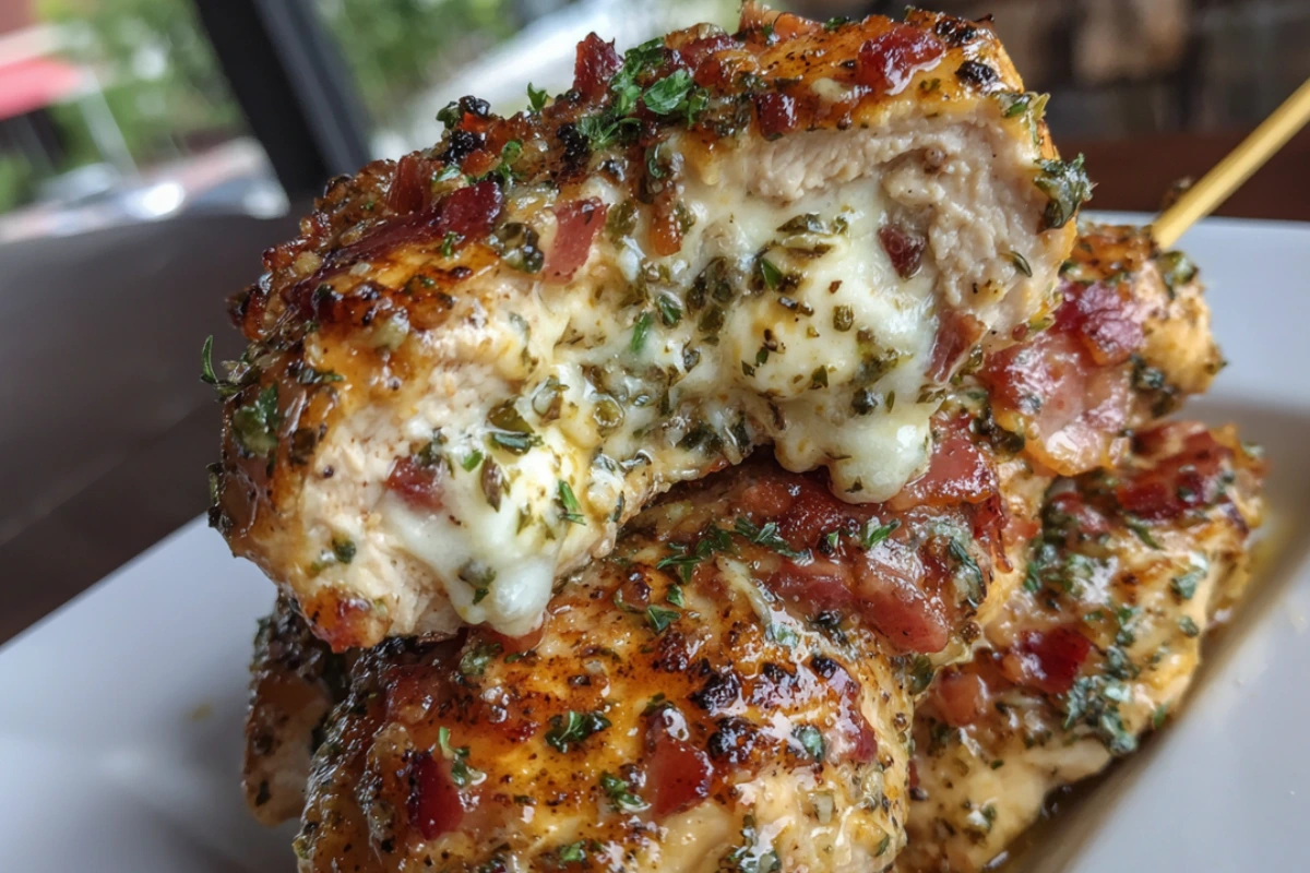 Garlic Mozzarella Chicken Bomb Skewers