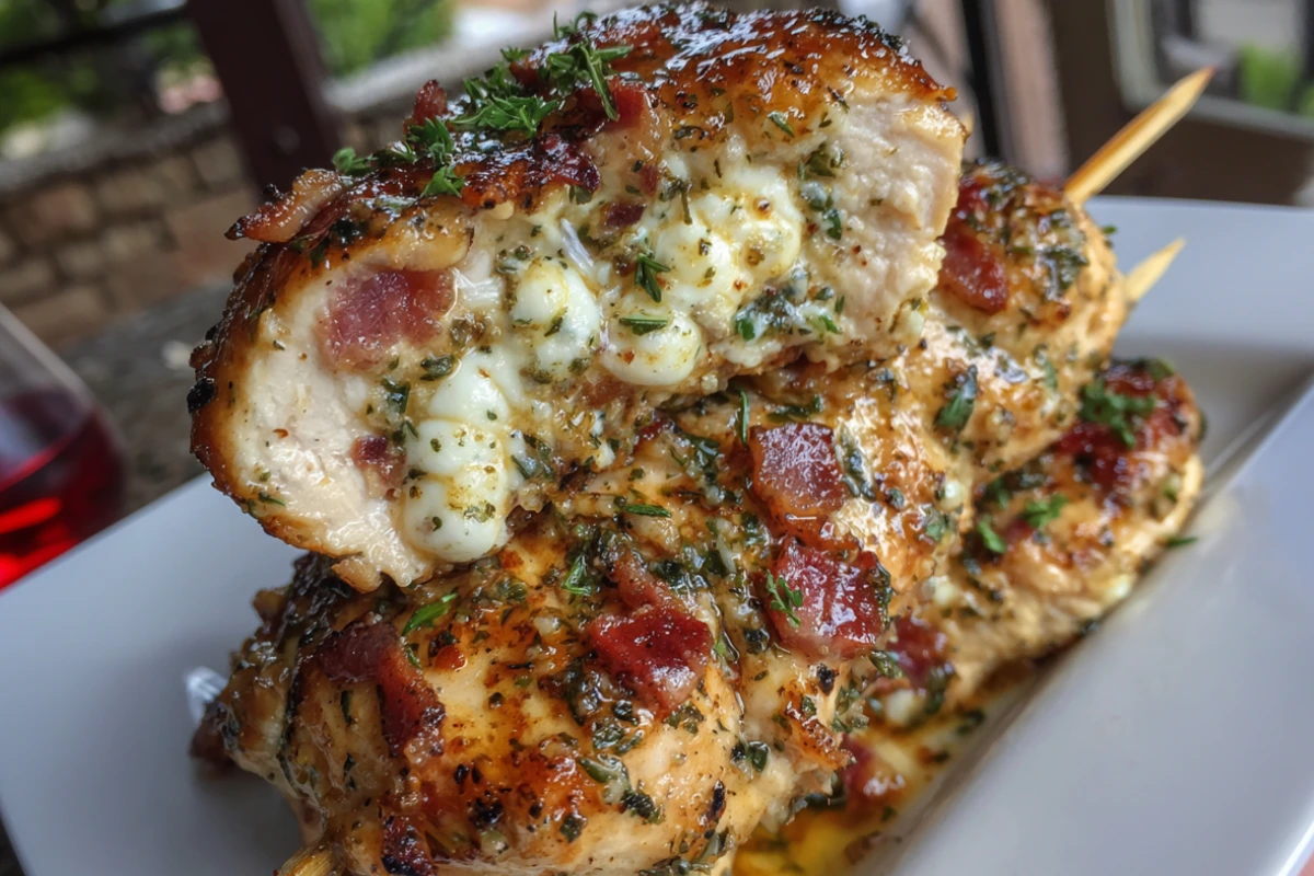 Garlic Mozzarella Chicken Bomb Skewers