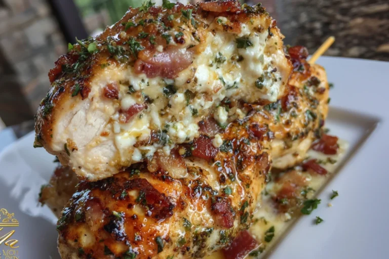 Garlic Mozzarella Chicken Bomb Skewers