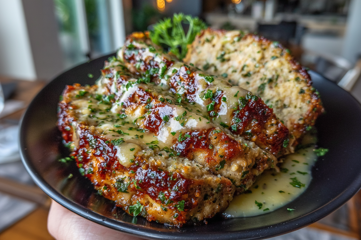Melt-in-Your-Mouth Garlic Parmesan Chicken Meatloaf