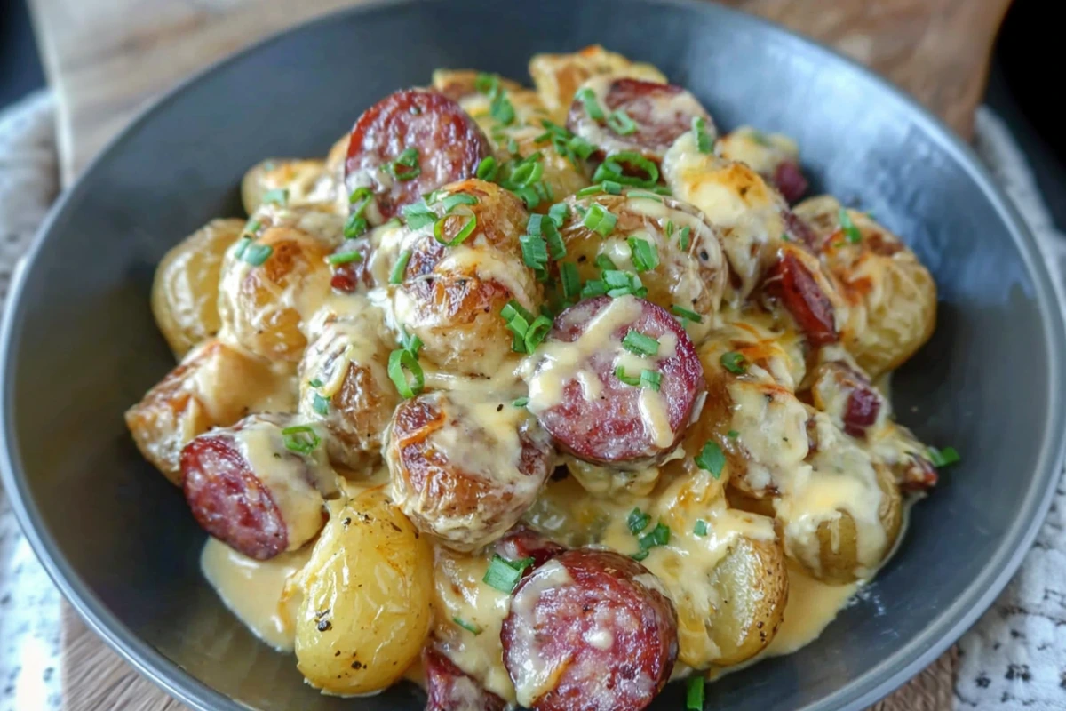 Cheesy Ranch Potatoes and Smoked Sausage