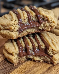 Peanut Butter Greek Yogurt Cookies with Gooey Chocolate Centers