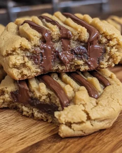 Peanut Butter Greek Yogurt Cookies with Gooey Chocolate Centers