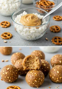Peanut Butter Pretzel Cookie Dough Bites
