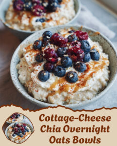 Cottage Cheese Chia Overnight Oats Bowls