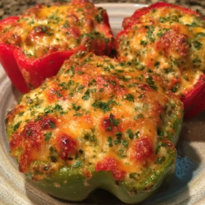 Baked Zucchini & Cheese‑Stuffed Bell Peppers