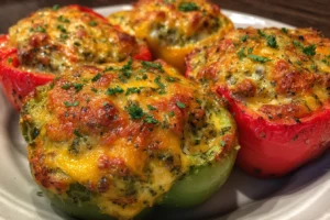 Baked Zucchini & Cheese‑Stuffed Bell Peppers