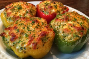 Baked Zucchini & Cheese‑Stuffed Bell Peppers