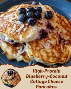 Blueberry-Coconut Cottage Cheese Pancakes
