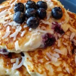 Blueberry-Coconut Cottage Cheese Pancakes