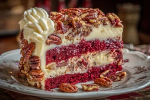 Butter Pecan Red Velvet Cheesecake