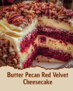Butter Pecan Red Velvet Cheesecake