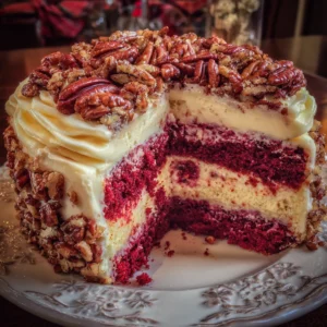 Butter Pecan Red Velvet Cheesecake