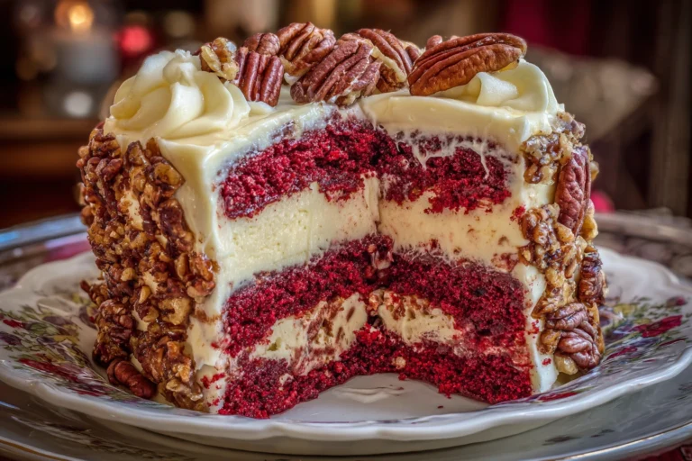 Butter Pecan Red Velvet Cheesecake