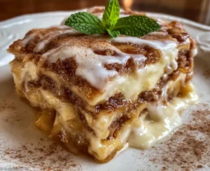 Cinnamon Roll Apple Lasagna