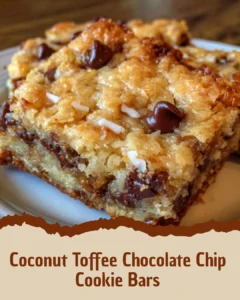 Coconut Toffee Chocolate Chip Cookie Bars