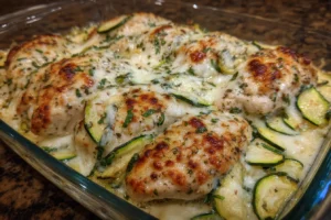 Creamy Cottage Cheese & Zucchini Chicken Bake