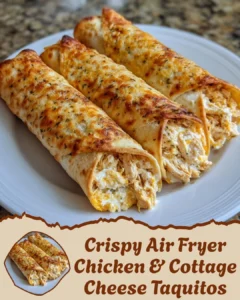 Crispy Air Fryer Chicken & Cottage Cheese Taquitos
