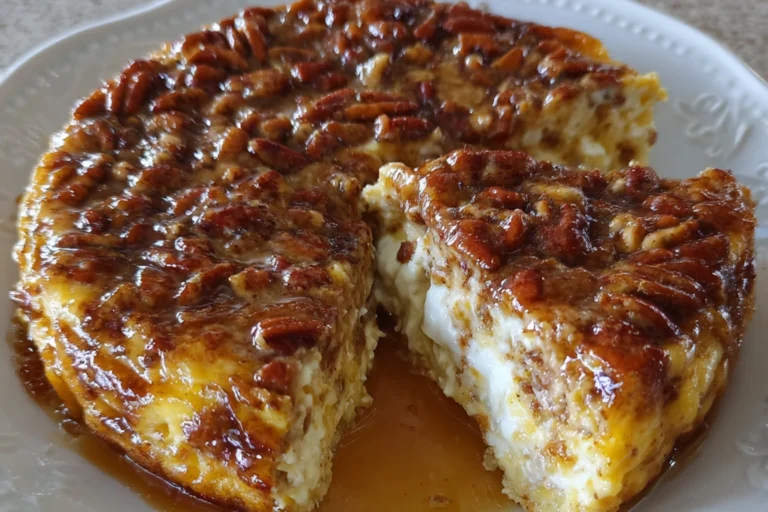 Crustless Maple-Pecan Cottage Cheese Pie