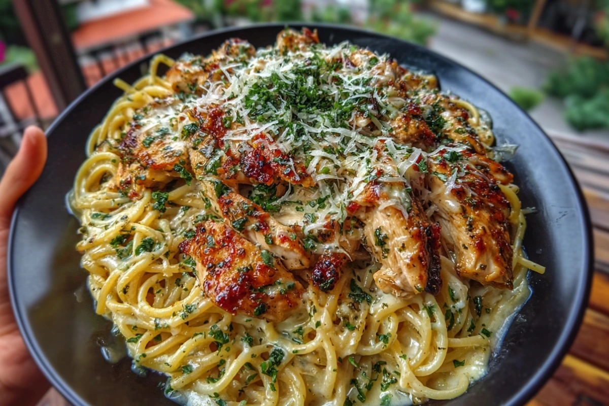 Spicy Cajun chicken spaghetti tossed in a creamy garlic mozzarella sauce. Quick, comforting, and packed with bold Southern flavor.
