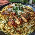 Spicy Cajun chicken spaghetti tossed in a creamy garlic mozzarella sauce. Quick, comforting, and packed with bold Southern flavor.