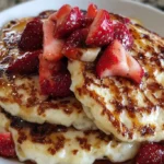 High Protein Strawberry Banana Cottage Cheese Pancakes