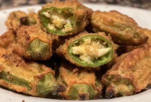 Pepper Jack Cheese Stuffed Fried Okra