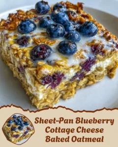 Sheet-Pan Blueberry Cottage Cheese Baked Oatmeal