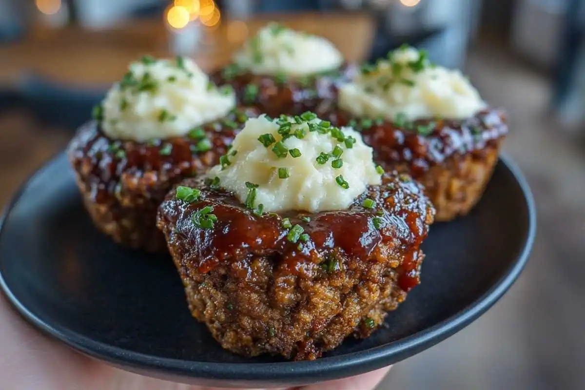 Smoky Bourbon BBQ Meatloaf Cupcakes with Mashed Potato Frosting