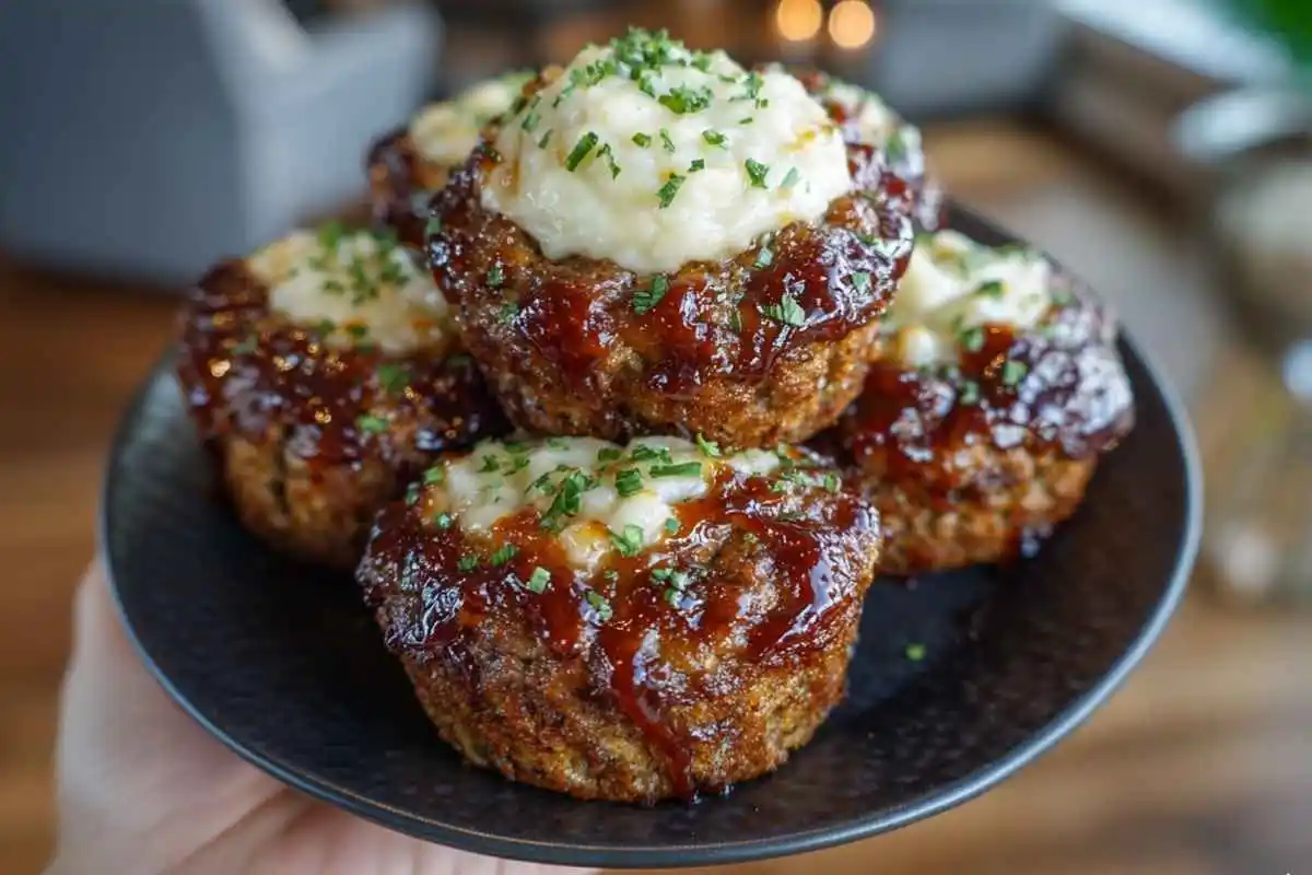 Smoky Bourbon BBQ Meatloaf Cupcakes with Mashed Potato Frosting
