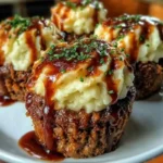 Smoky Bourbon BBQ Meatloaf Cupcakes with Mashed Potato Frosting